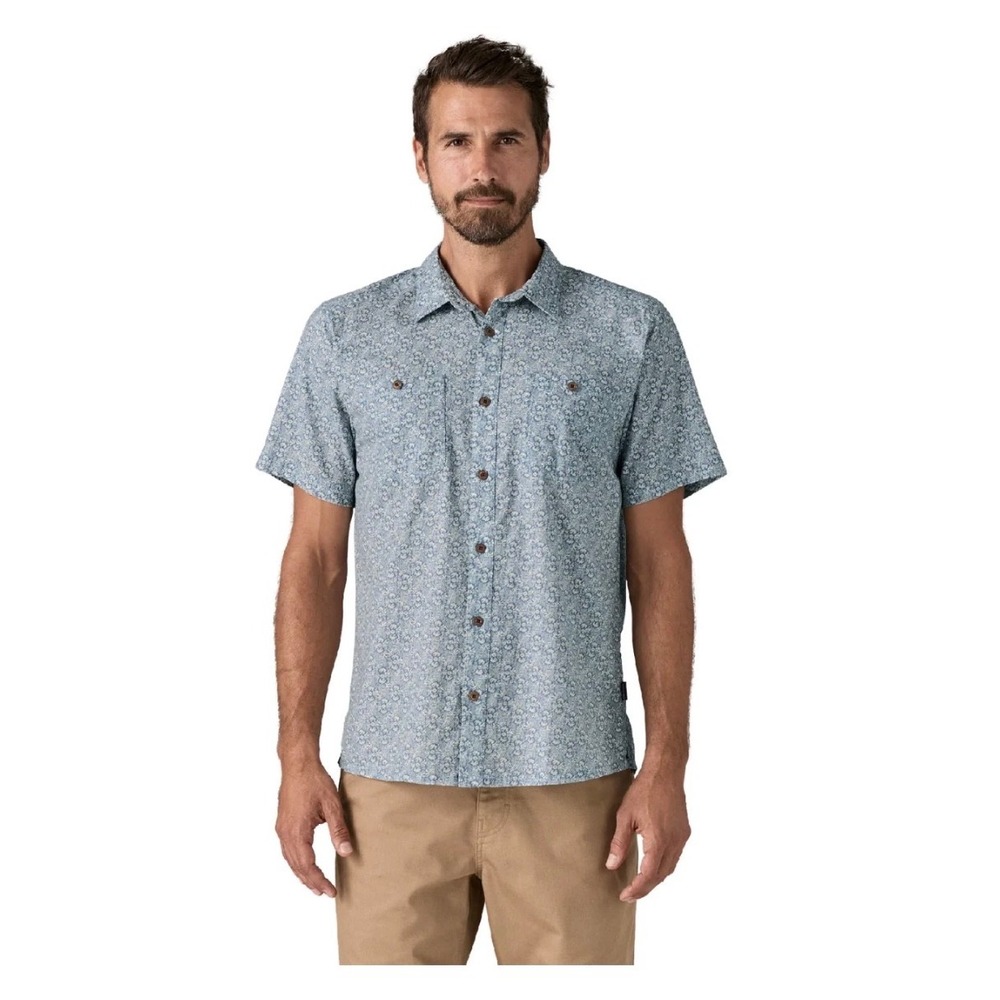 Patagonia Back Step Shirt Hemp Organic Cotton Floral Button Up Medium